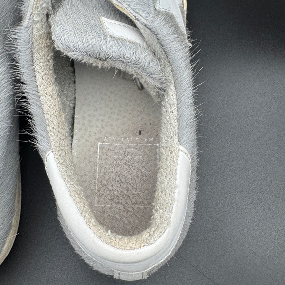 The Shoe Box Womens 8.5 Grey Genuine Calf Hair Sneakers Made in Italy Low Top - Picture 6 of 14